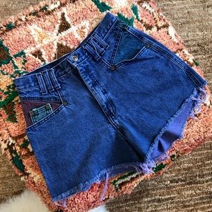Vintage 80’s Zena colorful denim cutoff shorts
